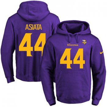 Nike Vikings #44 Matt Asiata Purple(Gold No.) Name & Number Pullover NFL Hoodie