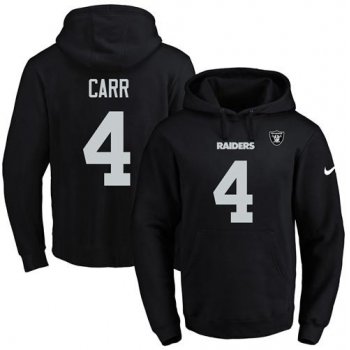 Nike Raiders #4 Derek Carr Black Name & Number Pullover NFL Hoodie