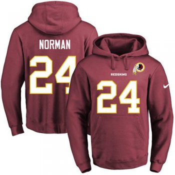 Nike Redskins #24 Josh Norman Burgundy Red Name & Number Pullover NFL Hoodie