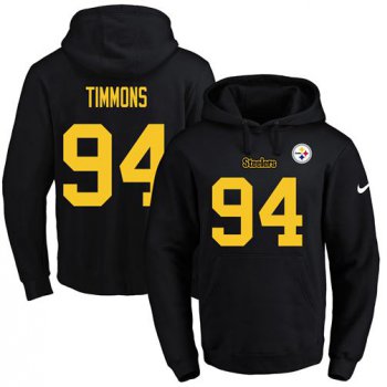 Nike Steelers #94 Lawrence Timmons Black(Gold No.) Name & Number Pullover NFL Hoodie