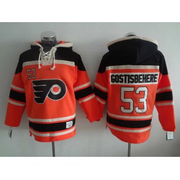 Men's Philadelphia Flyers #53 Shayne Gostisbehere Old Time Hockey Alternate Orange Hoodie