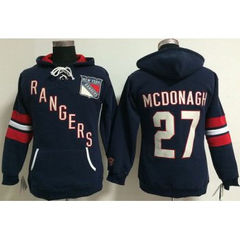 New York Rangers #27 Ryan McDonagh Navy Blue Women's Old Time Heidi NHL Hoodie