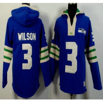Men's Seattle Seahawks #3 Russell Wilson Light Blue 2015 NFL Hoody