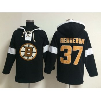 2014 Old Time Hockey Boston Bruins #37 Patrice Bergeron Black Hoodie