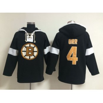 2014 Old Time Hockey Boston Bruins #4 Bobby Orr Black Hoodie