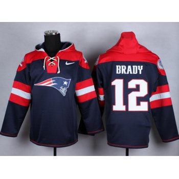 Nike New England Patriots #12 Tom Brady 2014 Blue Hoodie