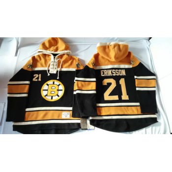Old Time Hockey Boston Bruins #21 Loui Eriksson Black Hoodie