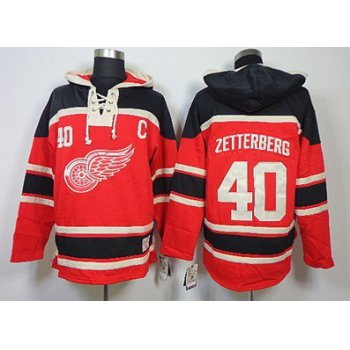 Old Time Hockey Detroit Red Wings #40 Henrik Zetterberg Red Hoodie
