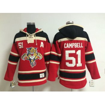 Old Time Hockey Florida Panthers #51 Brian Campbell Red Hoodie