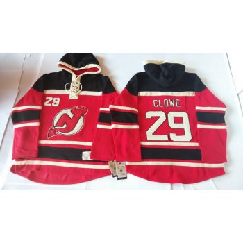 Old Time Hockey New Jersey Devils #29 Ryane Clowe Red With Black Hoodie