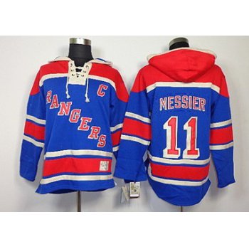 Old Time Hockey New York Rangers #11 Mark Messier Light Blue Hoodie