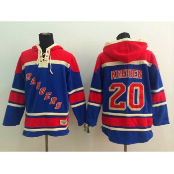 Old Time Hockey New York Rangers #20 Chris Kreider Light Blue Hoodie