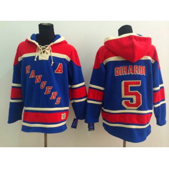 Old Time Hockey New York Rangers #5 Dan Girardi Light Blue Hoodie