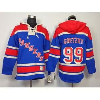 Old Time Hockey New York Rangers #99 Wayne Gretzky Light Blue Hoodie