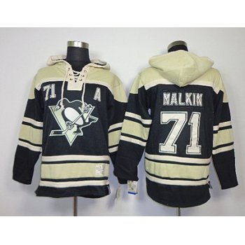Old Time Hockey Pittsburgh Penguins #71 Evgeni Malkin Black Hoodie