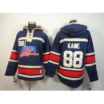 2014/15 Old Time Hockey Team USA #88 Patrick Kane Navy Blue Hoodie