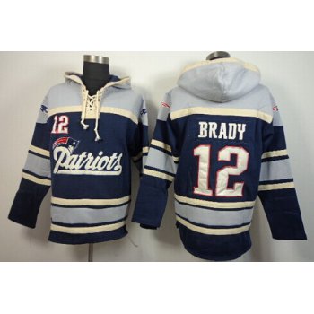 New England Patriots #12 Tom Brady 2014 Blue Hoodie