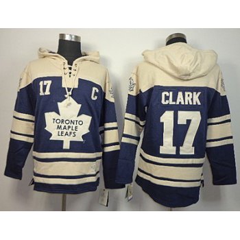 Old Time Hockey Toronto Maple Leafs #17 Wendel Clark Navy Blue Hoodie