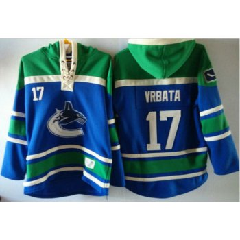 Old Time Hockey Vancouver Canucks #17 Radim Vrbata Blue Hoodie