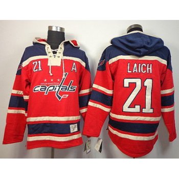 Old Time Hockey Washington Capitals #21 Brooks Laich Red Hoodie