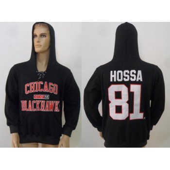 CCM Chicago Blackhawks #81 Marian Hossa Black Hoodie
