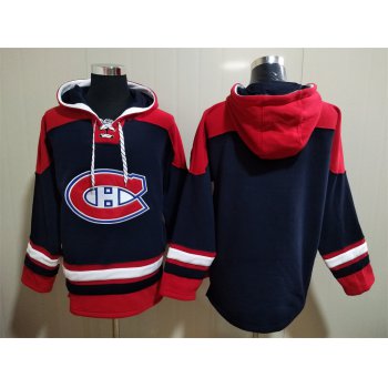Men's Hockey Montreal Canadiens Blank Navy Blue Hoodie