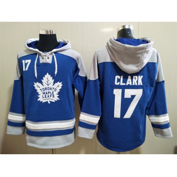Men's Toronto Maple Leafs #17 Wendel Clark Royal Blue Hoodie