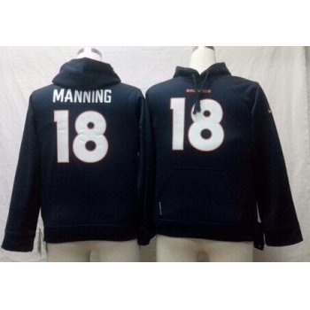 Nike Denver Broncos #18 Peyton Manning Blue Kids Hoodie