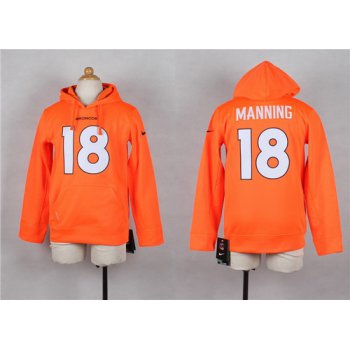 Nike Denver Broncos #18 Peyton Manning Orange Kids Hoodie