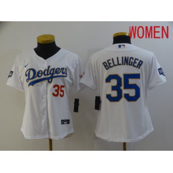 Women Los Angeles Dodgers 35 Bellinger White Game 2021 Nike MLB Jersey