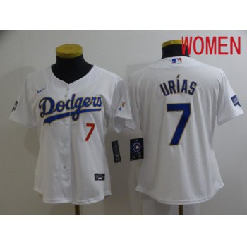 Women Los Angeles Dodgers 7 Urias White Game 2021 Nike MLB Jersey