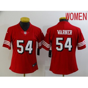 Women San Francisco 49ers 54 Warner Red New Nike Vapor Untouchable Limited 2021 NFL Jersey