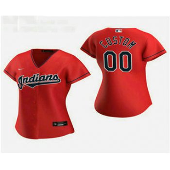 Women's Custom Cleveland Indians 2020 Red Alternate Nike Jersey