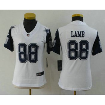 Women's Dallas Cowboys #88 CeeDee Lamb White 2020 Color Rush Stitched NFL Nike Limited Jersey