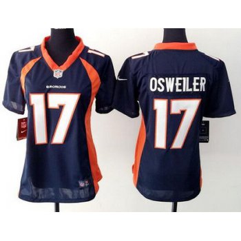 Women's Denver Broncos #17 Brock Osweiler Navy Blue Alternate NFL Nike Game Jersey