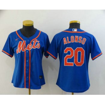 Women's New York Mets #20 Pete Alonso Blue Stitched MLB Cool Base Nike Jersey