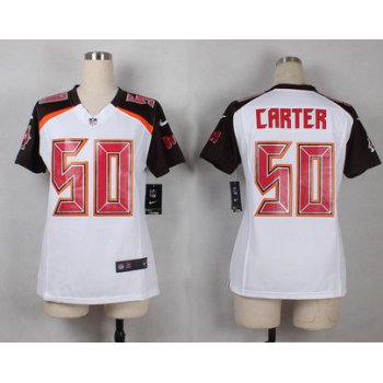Women's Tampa Bay Buccaneers #50 Bruce Carter White Road NFL Nike Game Jersey