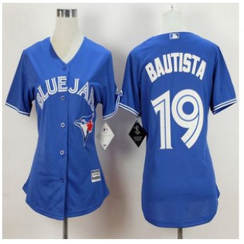 Women's Toronto Blue Jays #19 Jose Bautista Alternate Blue 2015 MLB Cool Base Jersey