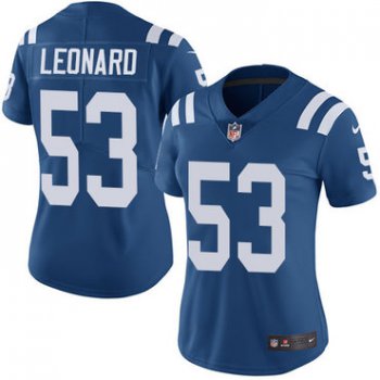 Nike Colts #53 Darius Leonard Royal Blue Team Color Women's Stitched NFL Vapor Untouchable Limited Jersey