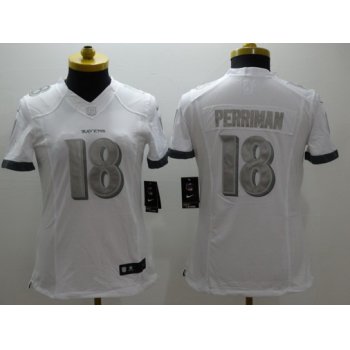 Women's Baltimore Ravens #18 Breshad Perriman White Platinum NFL Nike Limited Jersey