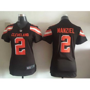Women's Cleveland Browns #2 Johnny Manziel Brown Team Color 2015 NFL Nike Game Jersey