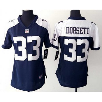 Women's Dallas Cowboys #33 Tony Dorsett Navy Blue Thanksgiving Retired Player NFL Nike Game Jersey