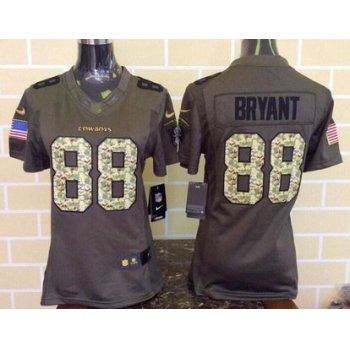 Women's Dallas Cowboys #88 Dez Bryant Green Salute To Service 2015 NFL Nike Limited Jersey