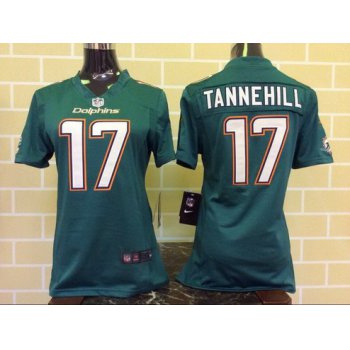 Women's Miami Dolphins #17 Ryan Tannehill Aqua Green Team Color NFL Nike Game Jersey
