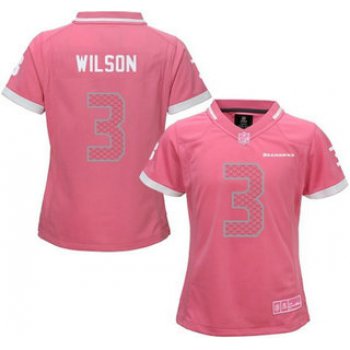 Women's Seattle Seahawks #3 Russell Wilson Pink Bubble Gum 2015 NFL Jersey