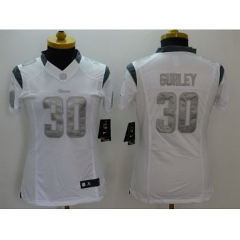Women's St. Louis Rams #30 Todd Gurley White Platinum NFL Nike Limited Jersey