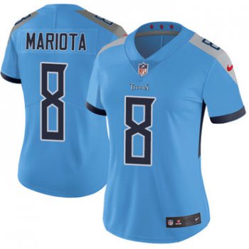 Nike Titans #8 Marcus Mariota Light Blue Team Color Women's Stitched NFL Vapor Untouchable Limited Jersey
