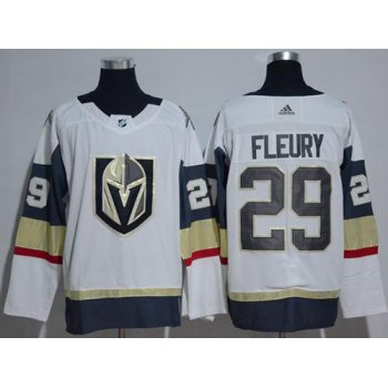 Adidas Vegas Golden Knights #29 Marc-Andre Fleury White Road Authentic Women's Stitched NHL Jersey
