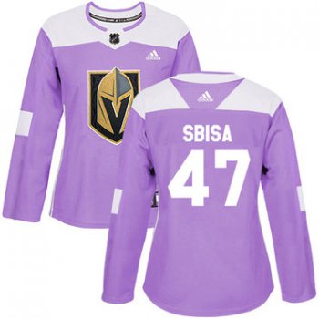 Adidas Vegas Golden Knights #47 Luca Sbisa Purple Authentic Fights Cancer Women's Stitched NHL Jersey