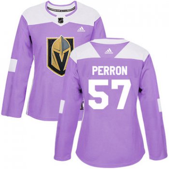 Adidas Vegas Golden Knights #57 David Perron Purple Authentic Fights Cancer Women's Stitched NHL Jersey